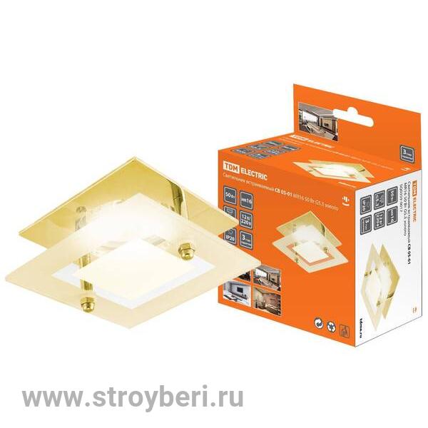 SQ0359-0017 Светильник встраиваемый СВ 05-01 MR16 50Вт G5.3 золото TDM