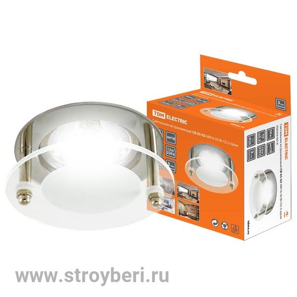 SQ0359-0018 Светильник встраиваемый СВ 05-02 MR16 50Вт G5.3 хром TDM