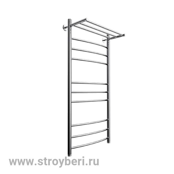 Полотенцесушитель ZOX ЛЦ 100х50 1'' ПОЛКА 10 перекл ДУГА-2 нижнее подкл (крепеж, без монт комп) B5!