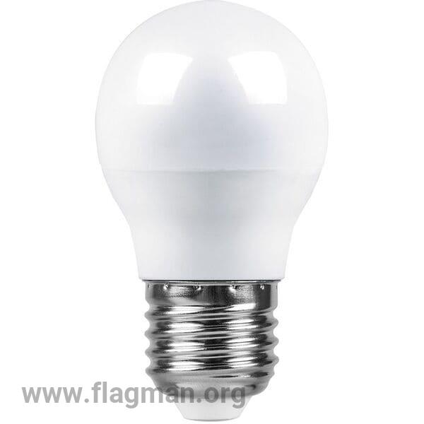 25806 Feron LB-550 E27 9W 6400K 840Lm 230V лампа светодиодная G45 шарик 1/10/100