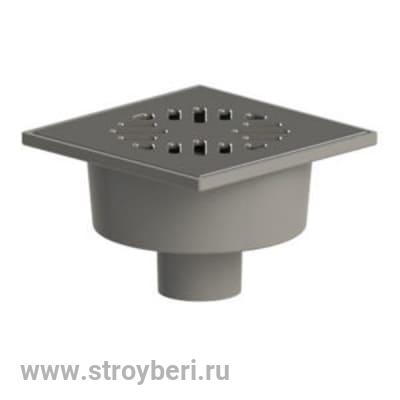 50 трап с вертик. спуском ПП мет. решетка 150*150 ТАТПОЛИМЕР