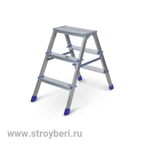 Стремянка двухсторонняя 3 ступени высота верх. площадки 0,68м 'НИКА' !!!