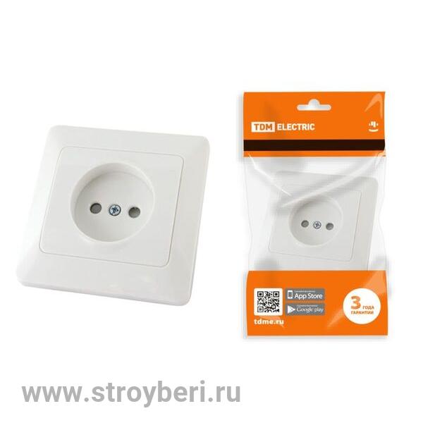 SQ1823-0013 Розетка 2П с защ. шт. 10А 250В белая 'Ильмень' TDM