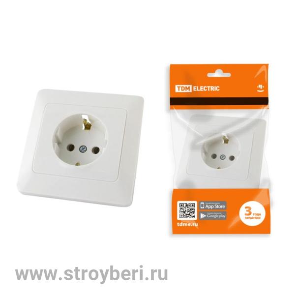 SQ1823-0010 Розетка 2П+З 16А 250В белая 'Ильмень' TDM