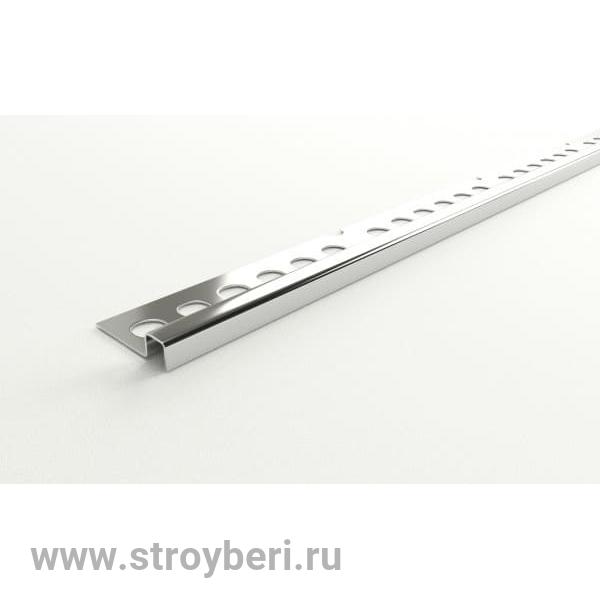 Профиль для кафеля окантовочный, 10мм, полир.нерж.сталь - ПК 11-10НСП.2700.001