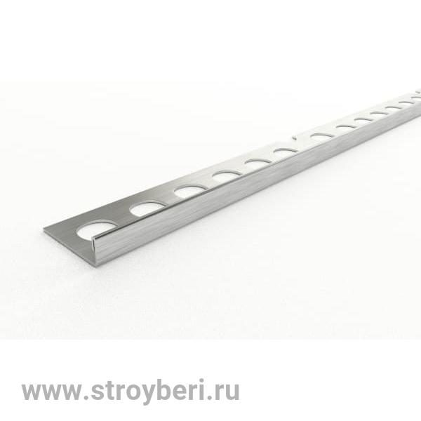 Профиль окантовочный для плитки 10мм,внешний,нержавеющая сталь ПК 01-10НС.2700.001