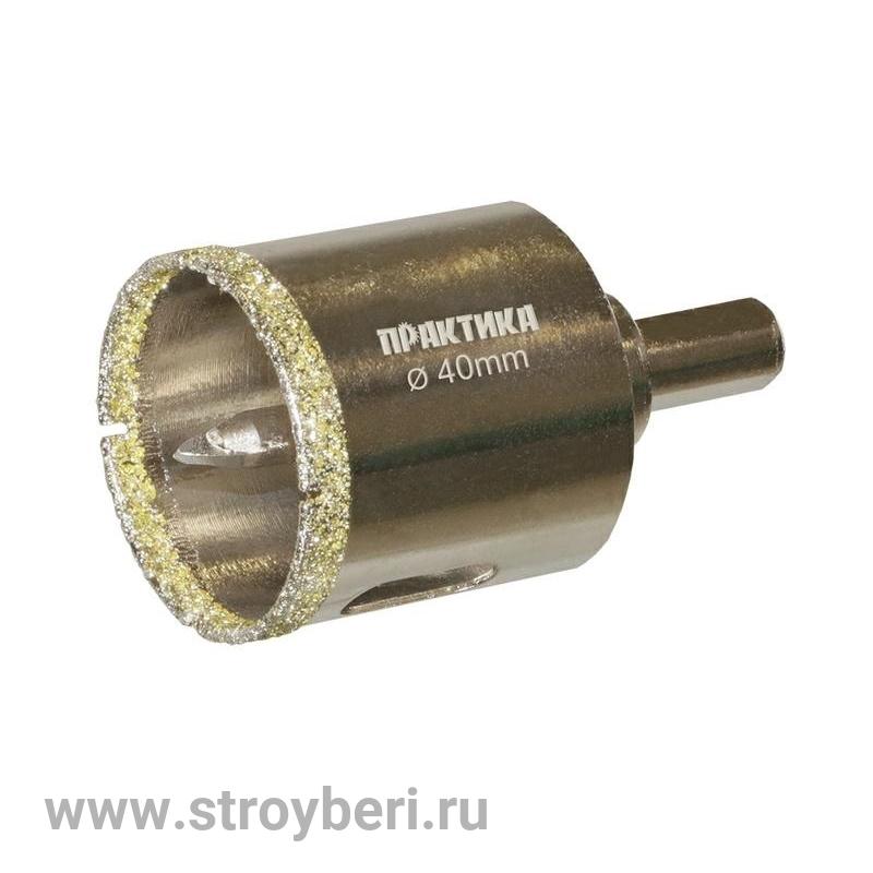 917-712 Коронка алмазная ПРАКТИКА 'Профи' по керамограниту/керамике 68х70мм, пилотное сверло, (1шт)