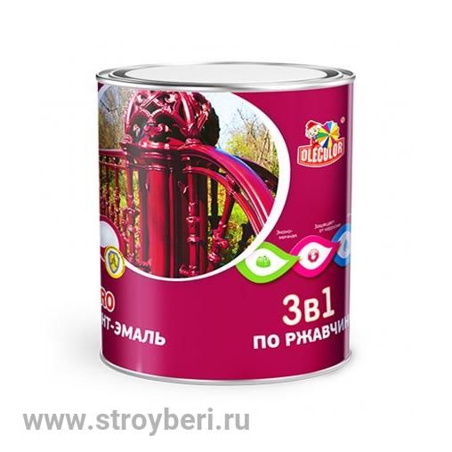 Грунт-эмаль по ржавчине коричневый RAL 8017 (0.9 кг) OLECOLOR