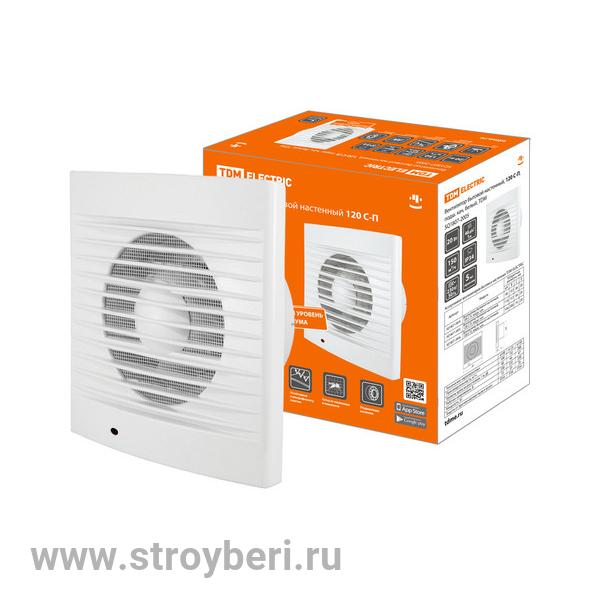 SQ1807-2005 Вентилятор бытовой настенный, 120 С-П, подш. кач, белый, TDM