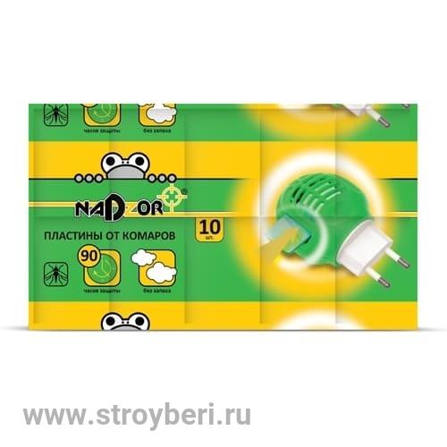 Пластины 10шт от комаров без запаха Nadzor