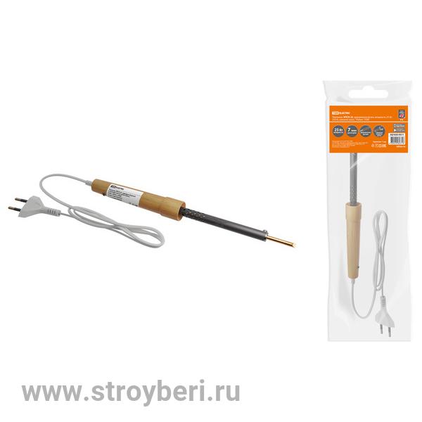 SQ1025-0511 Паяльник ЭПСН-25, деревянная ручка, мощность 25 Вт, 230 В, сменное жало, 'Рубин' TDM
