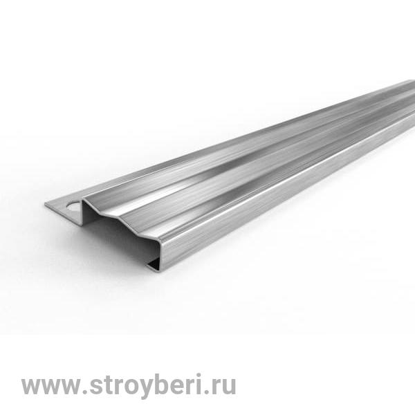 Профиль для защиты ступеней под плитку 10мм, нержавеющая сталь - ПУ 35-10НС.2700.001