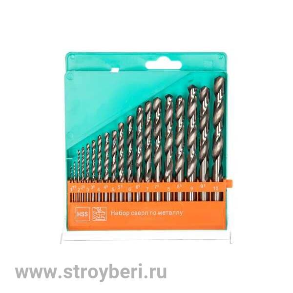 1055-01-SS2 Сверла по металлу набор 19шт, 1-10х0.5мм, HSS, Sturm!