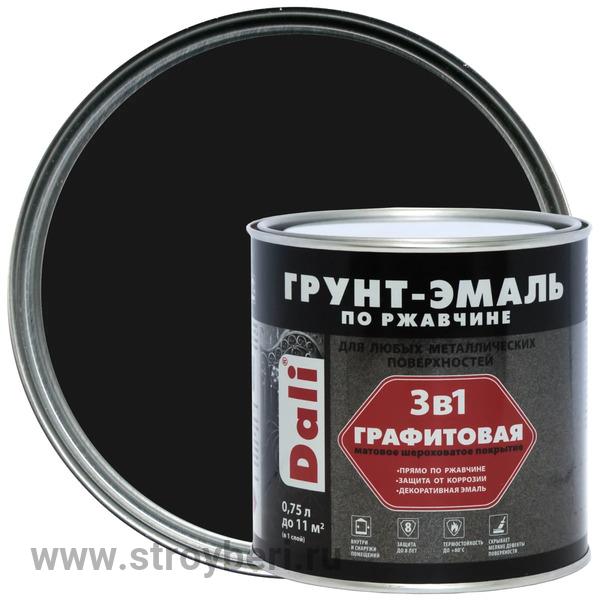 DALI Графитовая грунт-эмаль по ржавчине Черный 0.75л