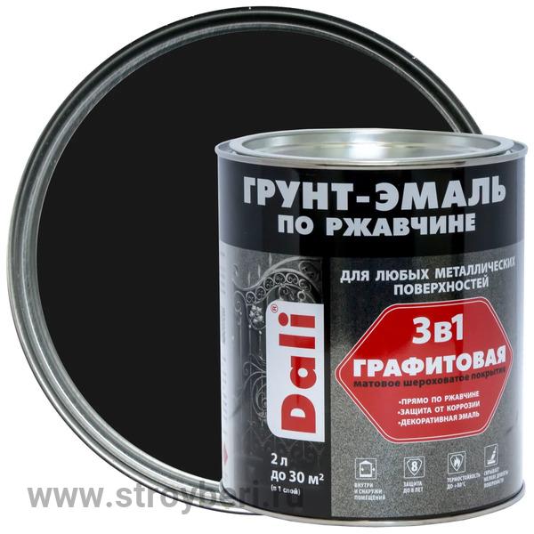 DALI Графитовая грунт-эмаль по ржавчине Черный 2л