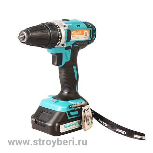 CD3618 Дрель аккумуляторная Sturm!, 18 В, 1BatterySystem, 2 акк., 2,0 Ач, кейс