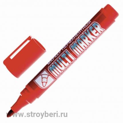 Маркер перманентный Crown 'Multi Marker' красный, 3мм CPM-800
