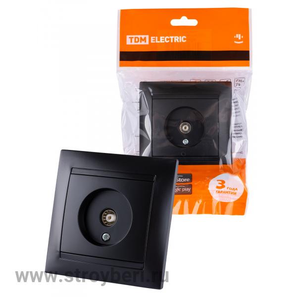 SQ1815-0617 Розетка телевизионная простая (0-2400МГц, 'мама') графит 'Лама' TDM