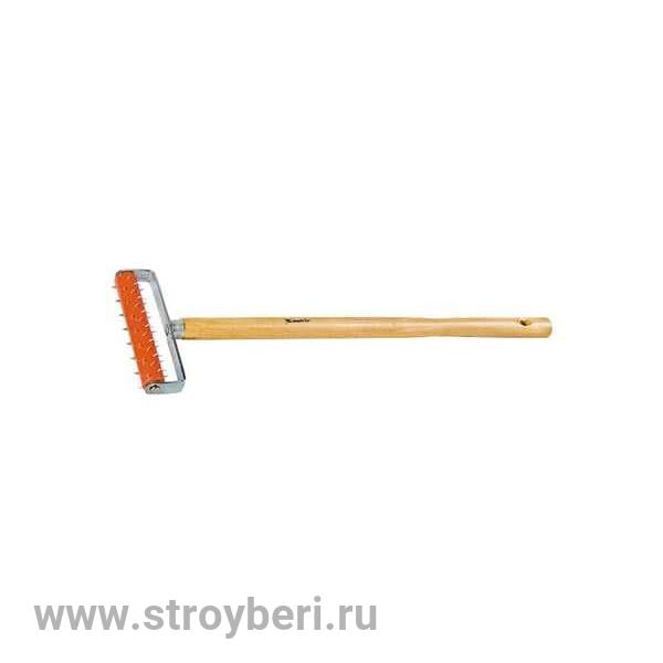 87901 Валик для гипсокартона, 150 мм, игольчатый, деревянная ручка 500 мм// MTX