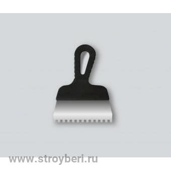 311-2300 Шпатель с черной ручкой нерж.сталь 300 мм, зуб 6*6 мм 'B.E.' (20шт/уп)