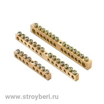 SQ0801-0308 Шина 'N' нулевая 6х9мм 18/1 (18 групп/крепеж по центру) никелированная TDM