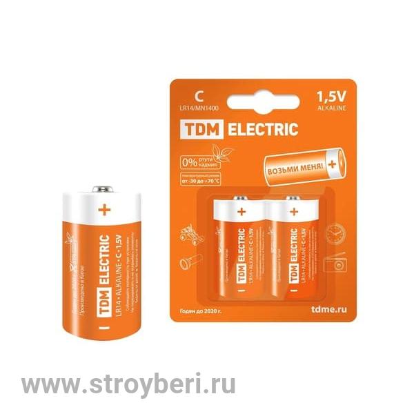 SQ1702-0011 Элемент питания LR14 C Alkaline 1,5V BP-2 TDM штука (упак 2шт)