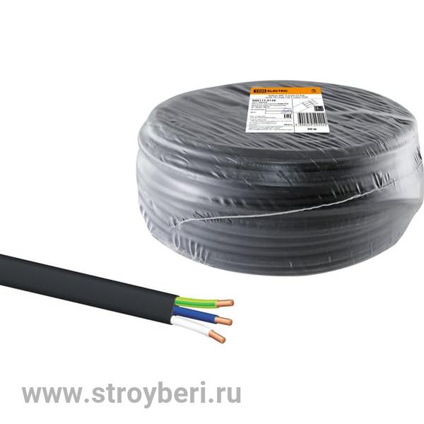 SQ0117-0128 Кабель ВВГ-П нг(А)-LS 3х6 ок(N, PE)-0,66 ГОСТ (50м) TDM