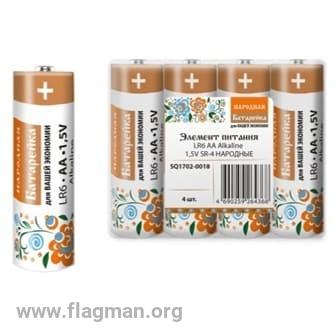 SQ1702-0018 Элемент питания LR6 AA Alkaline 1,5V SR-4 Народный