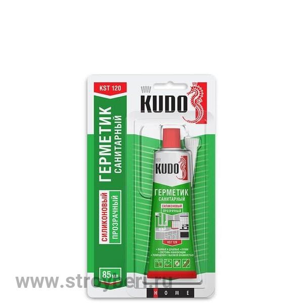 KST-120 Герметик KUDO силиконовый санитарный прозрачный, в тюбике 85 мл Д