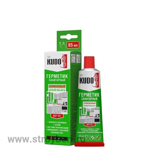 KST-121 Герметик KUDO cиликоновый санитарный белый, в тюбике 85 мл Д