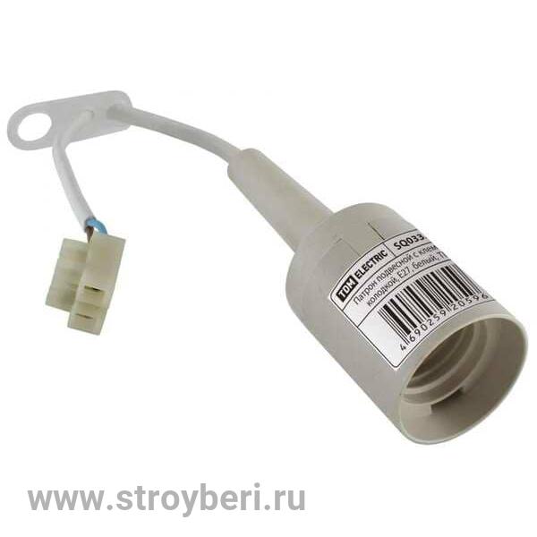 SQ0335-0023 Патрон подвесной с клеммной колодкой, Е27, белый, TDM