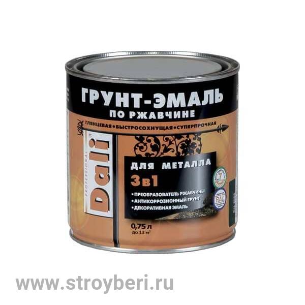 DALI Грунт-эмаль по ржавчине Серый графит RAL7024 0.75л