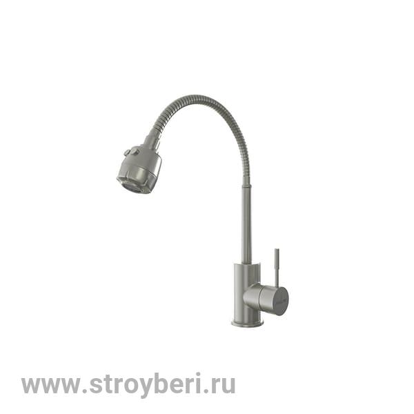Смеситель для кухни 35k MIXLINE MLSS-0302 гибкий металлический излив