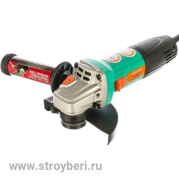 AG9012T Машина углошлифовальная Sturm!, 125 мм, 1000Вт, 10000об/мин, ТОНКАЯ РУКОЯТЬ, mod T