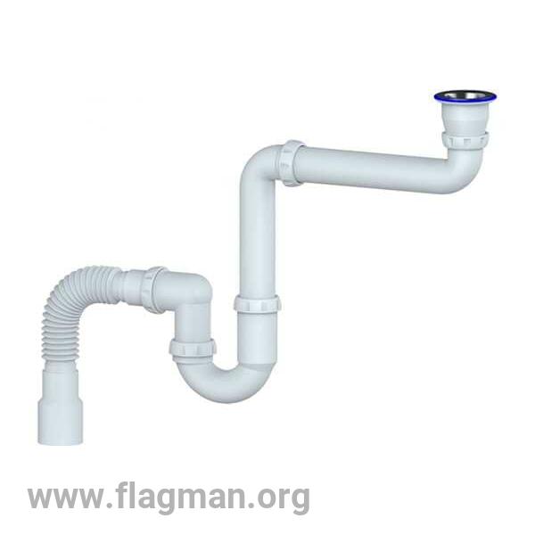Сифон 1 1/2*40 Y315 под СТИРАЛЬНУЮ машину прямоточ. с гофрой 40*40*50 UNICORN