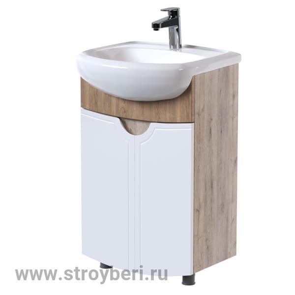 Тумба д/ванной 'КРОКУС-50' белый-дуб кантри под ум. Арго-50 (ПВХ)!