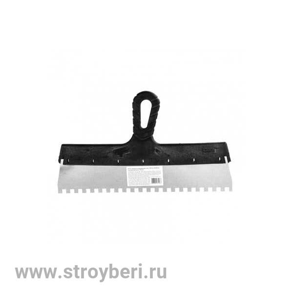 311-1350 Шпатель с черной ручкой нерж.сталь 350 мм, зуб 8*8 мм 'B.E.' (20шт/уп)