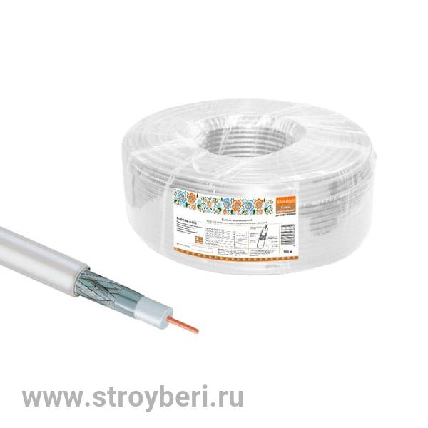SQ0106-0103 Кабель коаксиальный RG 6 CCS (100м) для внутр. прокладки белый народный