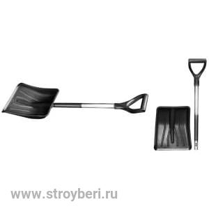 Лопата снег пласт 300х240 с пл, алюм черенком, V-обр ручкой АВТО-ЛЮКС (д.черенка 32 мм) АЛСЧСВ