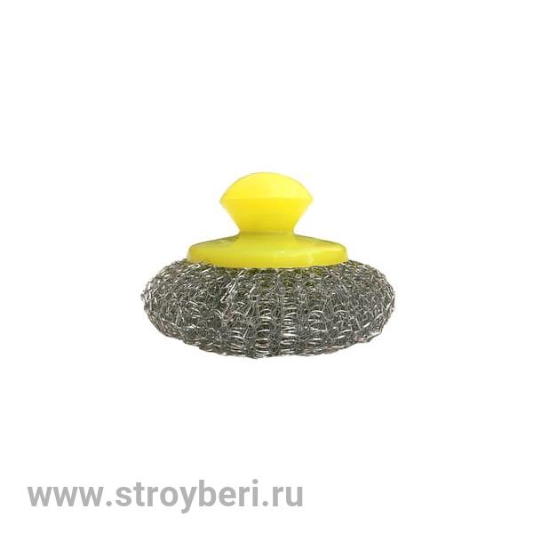 Губка д/посуды металл УМНИЧКА пл.ручка круглая/48/ CG08-018