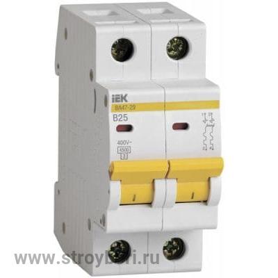 IEK Авт. выкл.ВА47-29 2Р 25А 4,5кА х-ка С (1/6/72)