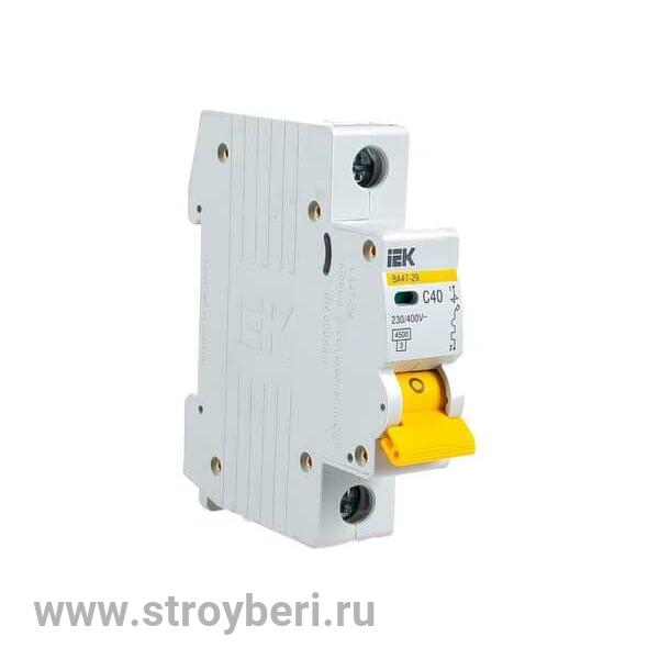 IEK Авт. выкл.ВА47-29 1Р 40А 4,5кА х-ка С (1/12/144)