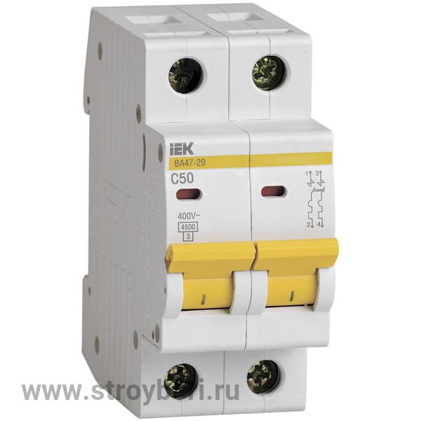 IEK Авт. выкл.ВА47-29 2Р 50А 4,5кА х-ка С (1/6/72)