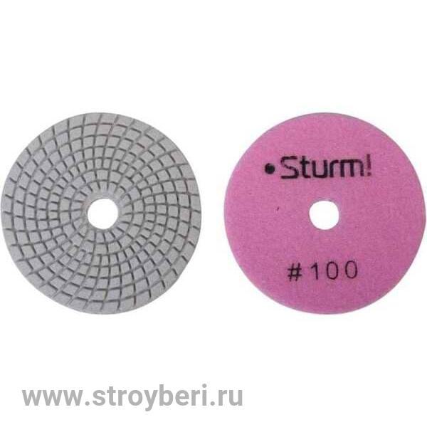 Алмазный гибкий шлифовальный круг, 100 мм, P100, мокрое шлиф., 1 шт. Sturm! 9012-W100-100