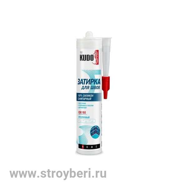 KSK-160 Герметик-затирка для швов KUDO HOME силиконовый санитарный, прозрачный 280мл