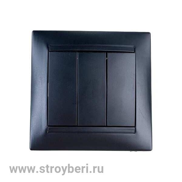 SQ1815-0603 Выключатель 3-х кл. 10А графит 'Лама' TDM