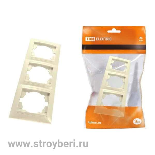 SQ1815-0631 Рамка 3-х постовая горизонтальная графит 'Лама' TDM