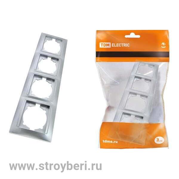 SQ1815-0632 Рамка 4-х постовая горизонтальная графит 'Лама' TDM