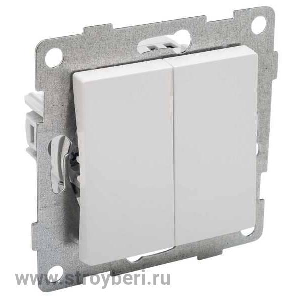 С11В8-001 GUSI Ugra МЕХАНИЗМ выкл(перекл)проход.для двух цепей(2кл),скр.установ,10А,250В.Цвет:белый