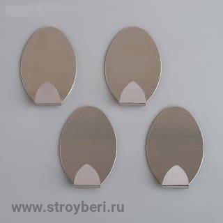 Крючок самоклейка  4шт Овал металл 1894784